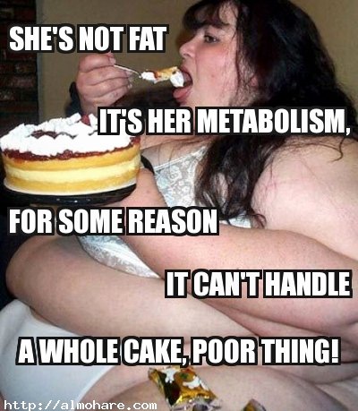 Fat Woman Eating Cake